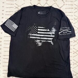Grunt Style Black and White American Flag Tee